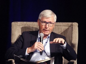 Guy Saint Jacques, speaks during the Global Business Forum at the Banff Springs Hotel in Banff, AB, Canada on Thursday, September 23, 2021.