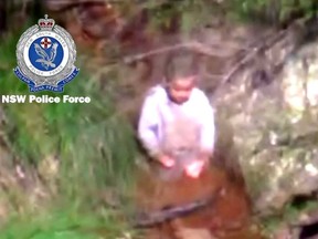 Video footage released by New South Wales police showed the boy, Anthony 'AJ' Elfalak,  in a creek in Putty, around 150 kilometres northwest of Sydney, just before his rescue.