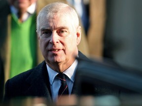 Britain's Prince Andrew leaves St Mary the Virgin church in Hillington, near royal Sandringham estate, in Norfolk, Britain January 19, 2020.