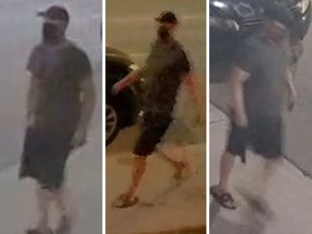 CCTV images of a man police say is responsible for hate-motivated graffiti around Toronto.