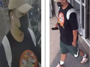 Video footage screengrab of a suspect wanted in connection with a voyuerism investigation in Vaughan.