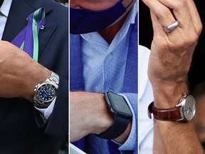 Do watches make the candidate? Jagmeet Singh's Rolex Submariner, left, Erin O'Toole's Apple Watch, centre, and Justin Trudeau's IWC Regulateur, right
