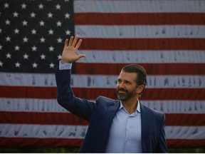 Donald J. Trump Jr. arrives to speak at a rally on July 3, 2021 in Sarasota, Florida.