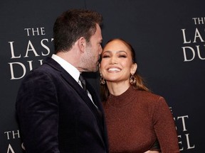 Ben Affleck and Jennifer Lopez attend "The Last Duel" New York Premiere at Rose Theater at Jazz at Lincoln Center's Frederick P. Rose Hall on October 09, 2021 in New York City.