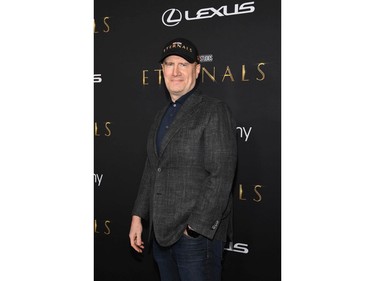 Producer Kevin Feige arrives for the world premiere of Marvel Studios' Eternals at the El Capitan Theatre in Hollywood on Oct. 18, 2021.