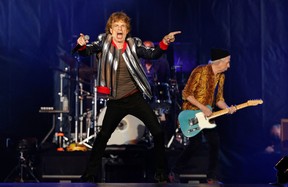 Mick Jagger and Keith Richards perform during the Rolling Stones’ No Filter tour in St. Louis.