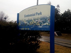 The Centennial Park sign is pictured in Etobicoke on Thursday March 10, 2016.