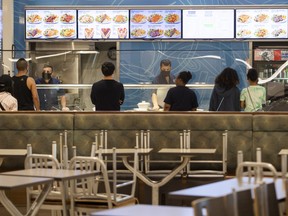 A fast food outlet at the food court at the Bayshore Shopping Centre mall in Ottawa is pictured on June 12, 2020.