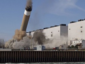 The decommissioned Nanticoke Generating Station in Nanticoke was razed in February 2018 to make way for a solar energy project.