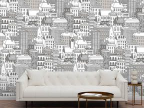 Cityscapes are an oft-requested design for walls. SUPPLIED