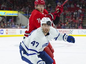 Pierre Engvall and his Maple Leafs lost in depressing fashion again on Monday, this time against Carolina. But will things get better? USA TODAY SPORTS
