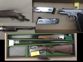 Durham Regional Police have seized a number of guns and drugs after executing a search warrant at a home in Oshawa.