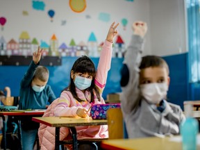 School children in masks