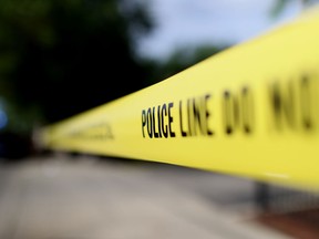 Police tape surrounds a crime scene in Chicago, Illinois.