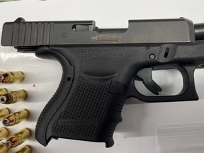 This loaded Glock 33 handgun with a prohibited, extended magazine was seized when Peel Regional Police officers conducted a routine traffic stop in Mississauga on Wednesday Oct. 6, 2021.