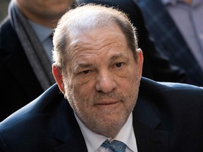 In this file photo, Harvey Weinstein arrives at the Manhattan Criminal Court, on February 24, 2020  in New York.