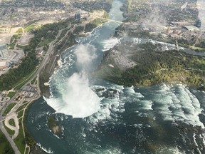 An aerial view of the falls is the jackpot moment during a tour with Niagara Helicopters.