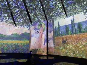 The changing paintings at the Beyond Monet exhibit at the Metro Toronto Convention Centre.