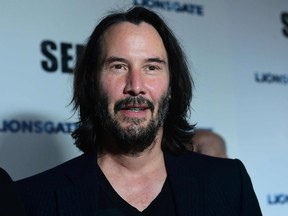 Actor Keanu Reeves arrives for Lionsgate's special screening of "Semper Fi" at the Arclight theatre in Hollywood on September 24, 2019.