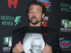 Kevin Smith attends "Excelsior! A Celebration of the Amazing, Fantastic, Incredible and Uncanny Life Of Stan Lee" in Los Angeles, Calif., Jan. 31, 2019.
