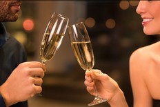 Couple drinking champagne