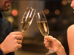 Couple drinking champagne