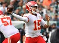 Patrick Mahomes and the Kansas City Chiefs face the Buffalo Bills Sunday night. USA TODAY SPORTS