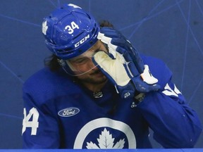 Toronto Maple Leafs Auston Matthews took part in contact drills for the first time in training camp. Jack Boland/Toronto Sun