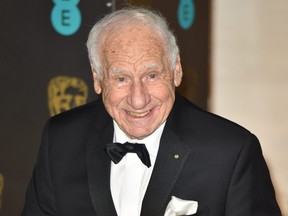 Mel Brooks arrives a the 2017 British Academy Film Awards after-party at Grosvenor House in London, Feb. 12, 2017.