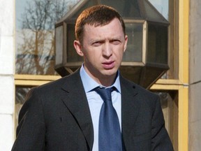 This file picture taken April 7, 2004 shows the chairman of the board of Rusal Oleg Deripaska in Moscow.