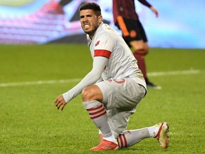 Alejandro Pozuelo, the reigning MLS MVP, who played every game for TFC last year, has been dogged by a lower leg injury this season and has been only able to make 14 appearances in 2021. USA TODAY SPORTS