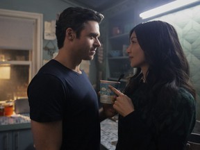 Ikaris (Richard Madden) and Sersi (Gemma Chan) in Marvel Studios’ Eternals.