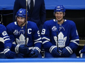 Jason Spezza (right) has brought veteran savvy and a good attitude to the Maple Leafs. USA TODAY