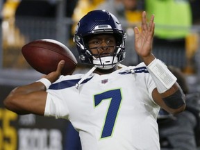 Seattle Seahawks quarterback Geno Smith.