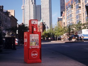 Toronto Sun newspaper box.