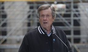 Toronto Mayor John Tory was at an art exhibit unveiling in the Financial District and spoke about the three deadly shootings within 15 hours in the city on Saturday, Oct. 23, 2021.