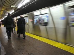 A TTC subway train is pictured in this April 9, 2019 file photo.