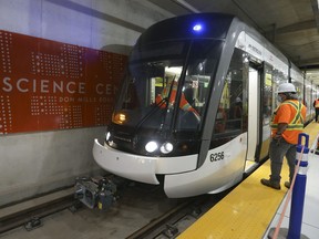 The Eglinton Crosstown LRT project unveiled the Ontario Science Centre station on Tuesday October 12, 2021.