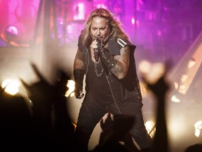Vince Neil of Motley Crue performs at Rexall Place in Edmonton in this Dec. 12, 2015 file photo.