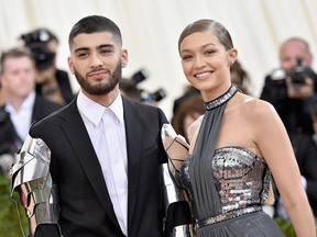 Zayn Malik and Gigi Hadid attend the "Manus x Machina: Fashion In An Age Of Technology" Costume Institute Gala at Metropolitan Museum of Art on May 2, 2016 in New York City.
