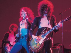 This undated photo of Led Zeppelin provided by Warner Music shows (from left) John Paul Jones, Robert Plant and Jimmy Page.