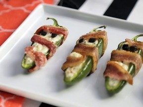 Bacon-wrapped jalapenos.