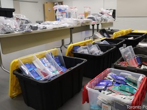 Items seized as part of Project Hydra, a year-long operation targeting a ring of identity thieves in  Toronto