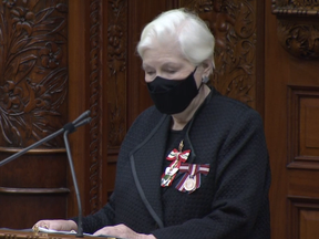 Lt.-Gov. Elizabeth Dowdeswell delivers the throne speech on Oct. 4, 2021.