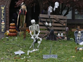 Houses on Conference Blvd. in Scarborough's east end were ready for Halloween on Saturday, Oct. 30, 2021.