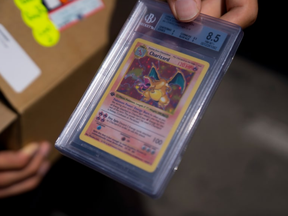 A Charizard Pokémon card.