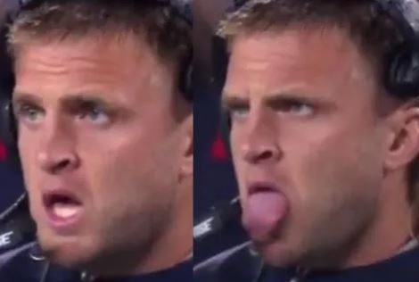 What was going on with Steve Belichick's tongue last night?