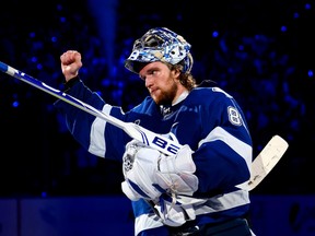 Andrei Vasilevskiy  of the Tampa Bay Lightning is the No. 1 netminder in fantasy league rankings.