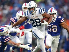 Indianapolis Colts' Jonathan Taylor scored five TDs against the Bills.