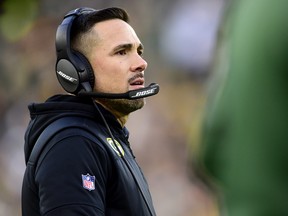 Packers head coach Matt LaFleur looks on from the sidelines during Sunday's game.